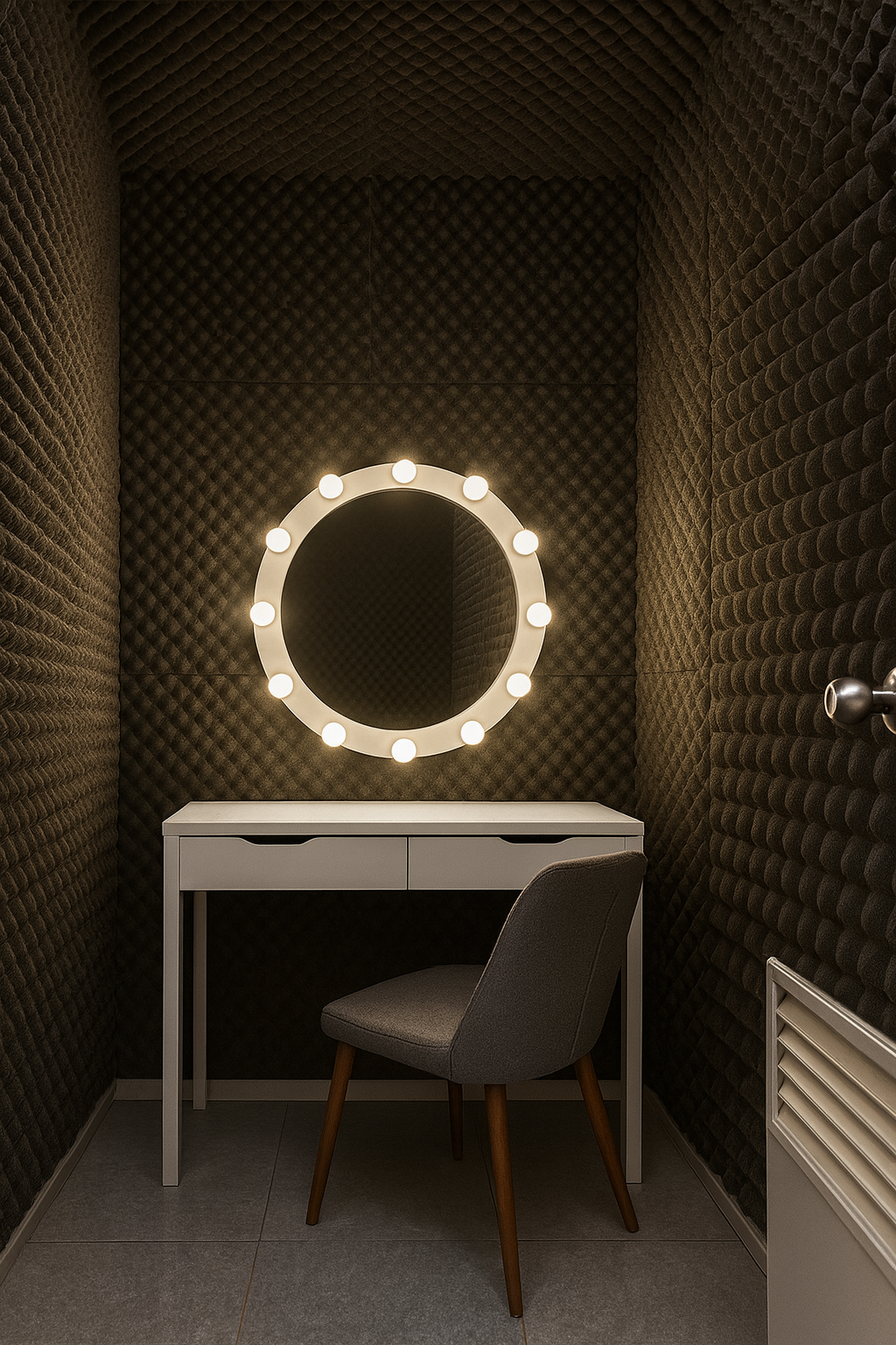 Wardrobe and makeup room for styling before shoots